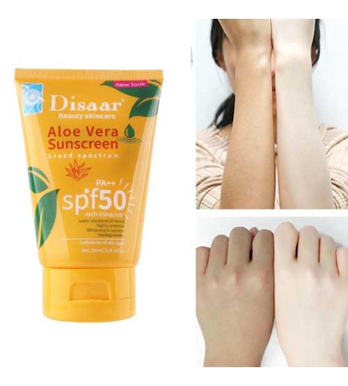 Disaar Sun Cream Effective Anti UV Aloe Vera Sunscreen Spf 50 100ml
